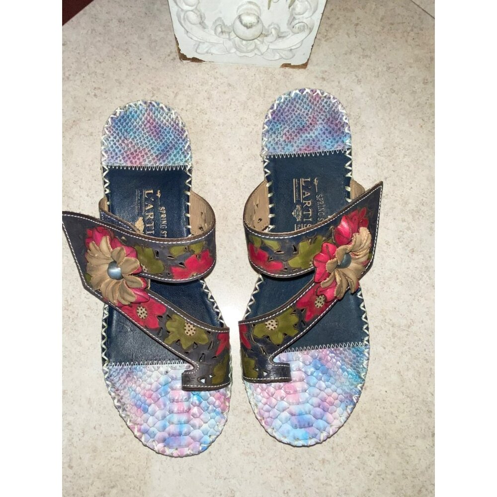 L'artiste By Spring Step Leather Toe-Loop Sandals… - image 4